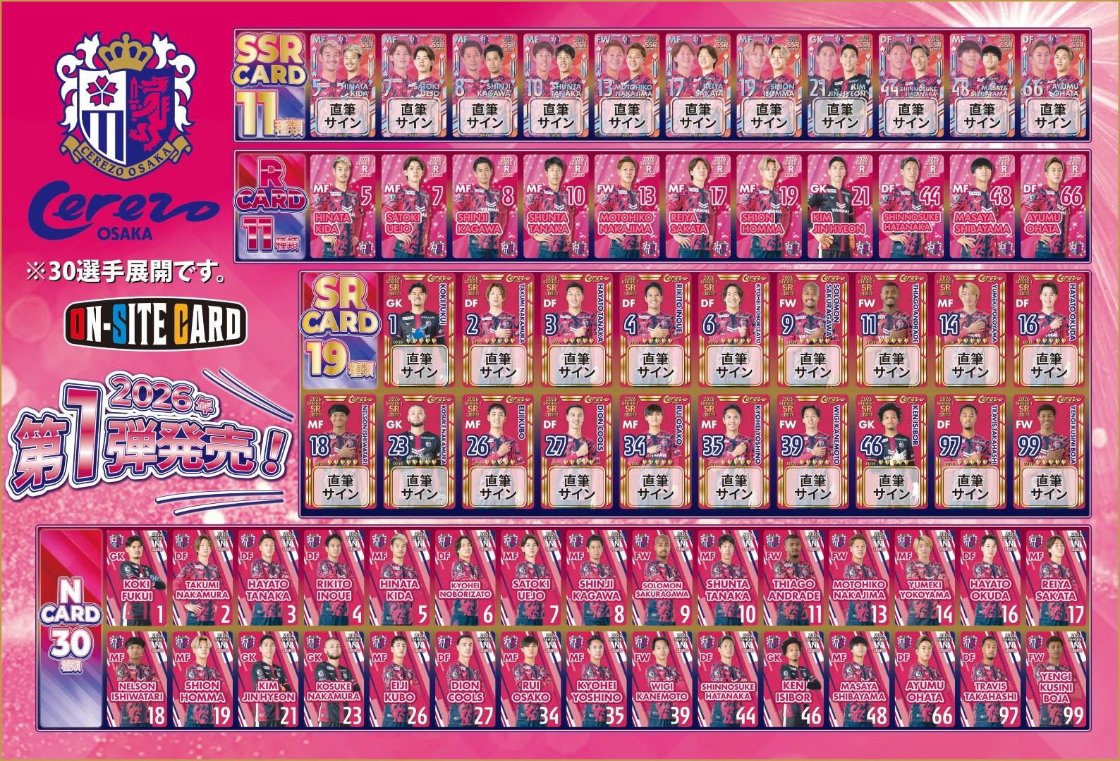 オンサイトカード 明治安田J1百年構想リーグデザイン 第1弾を発売！※4